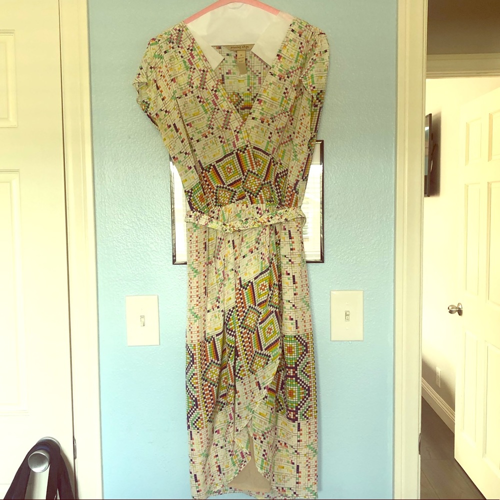 Multi-color silk dress